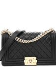 Caviar Quilted Medium Boy Flap Black