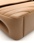 Lambskin Chevron Quilted Large LouLou Natural Tan