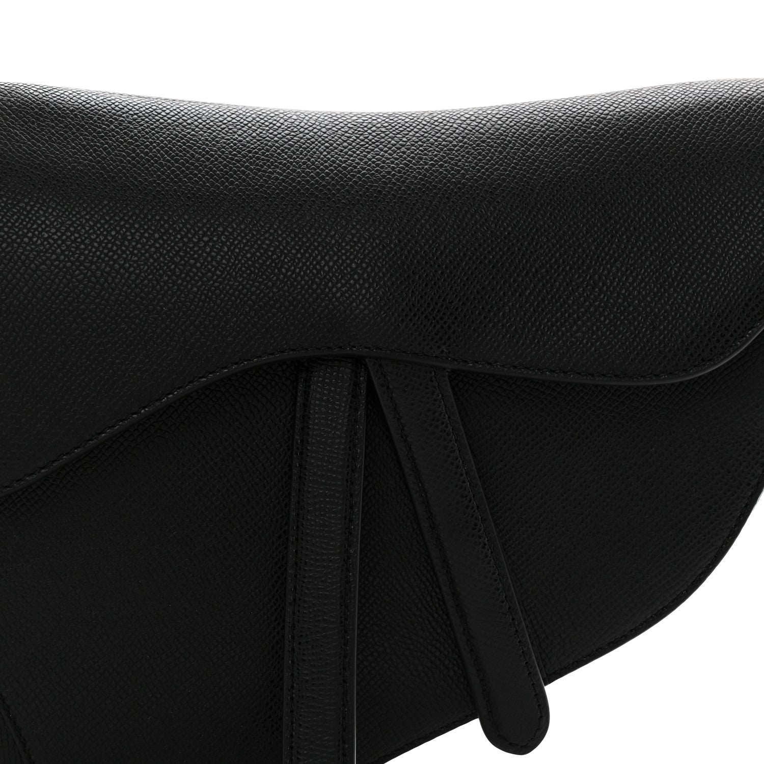 Grained Calfskin Saddle Bag Black