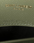 Grain De Poudre Matelasse Chevron Monogram Envelope Chain Wallet Light Sage