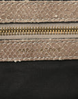 Snakeskin Embossed Calfskin Quilted Studded Beige