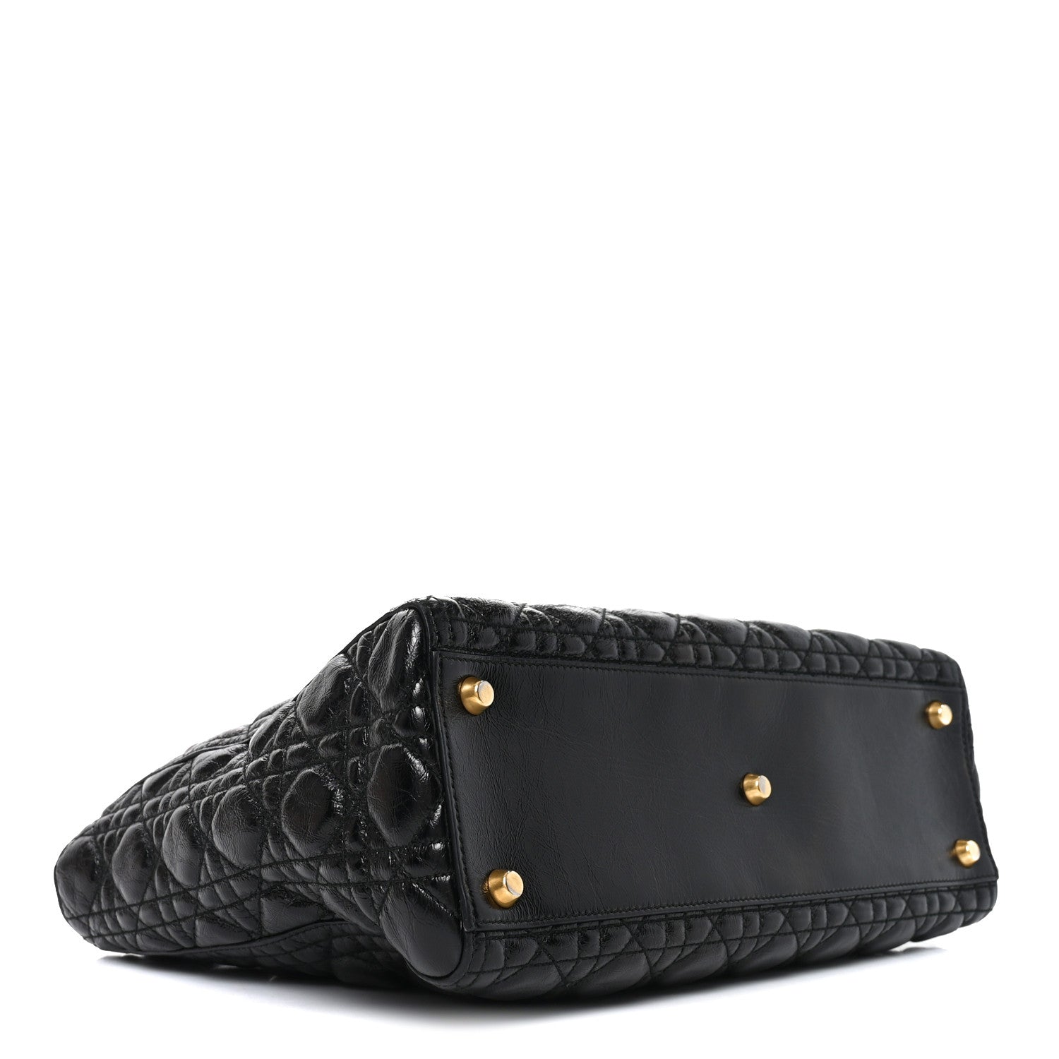 Crinkled Patent Cannage Large Lady D1OR Black