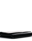 Lambskin Camellia Embossed Wallet on Chain WOC Black