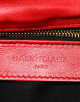 Chevre Gold Metallic Edge Hardware Envelope Clutch Rouge Grenade