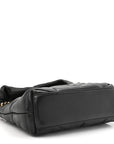 Lambskin Quilted Toy Loulou Puffer Monogram Chain Satchel Black