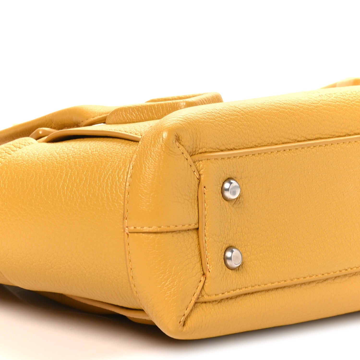Grained Calfskin Maxi Intrecciato Medium Arco Mustard Yellow