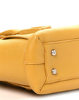 Grained Calfskin Maxi Intrecciato Medium Arco Mustard Yellow