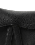 Grained Calfskin Mini Saddle Bag Black