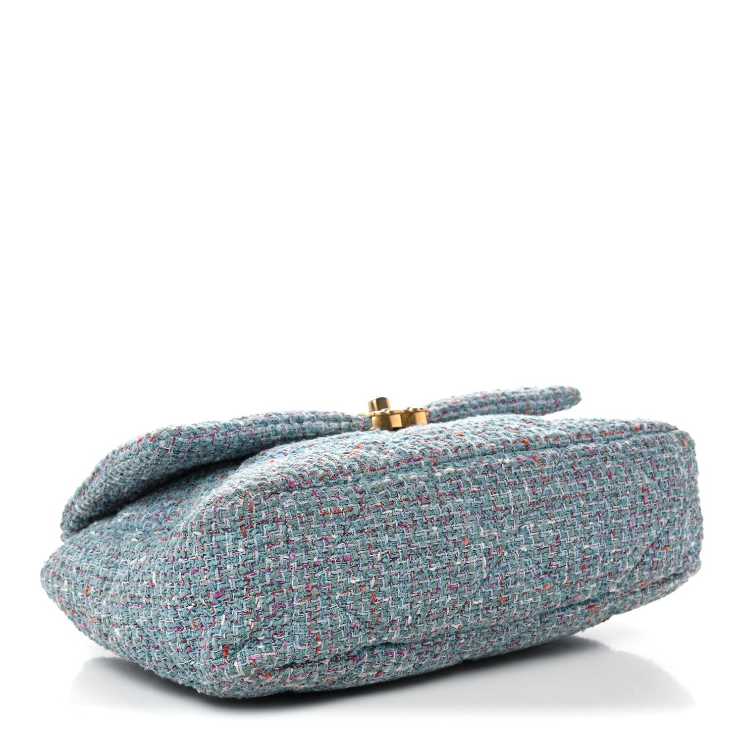 Tweed Quilted Large CHNL 19 Flap Blue Multicolor