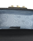 Grained Calfskin Bee Star Small Padlock Shoulder Bag Black