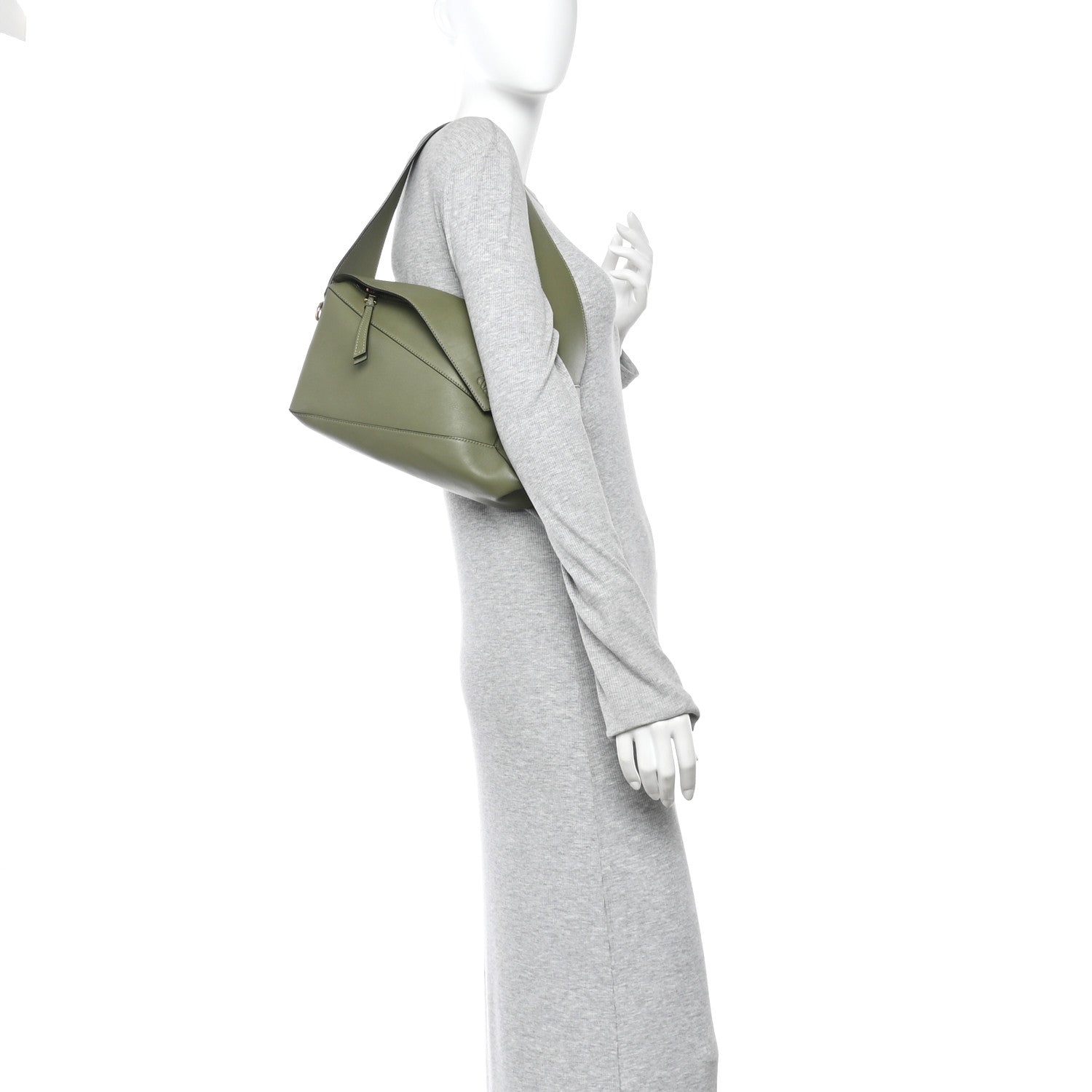 Calfskin Puzzle Hobo Avocado