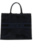 Canvas Embroidered Camouflage Book Tote Blue