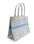 Canvas Embroidered Medium D1ORiviera Toile De Jouy Book Tote Light Blue