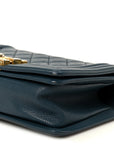 Caviar Quilted Small Boy Flap Blue