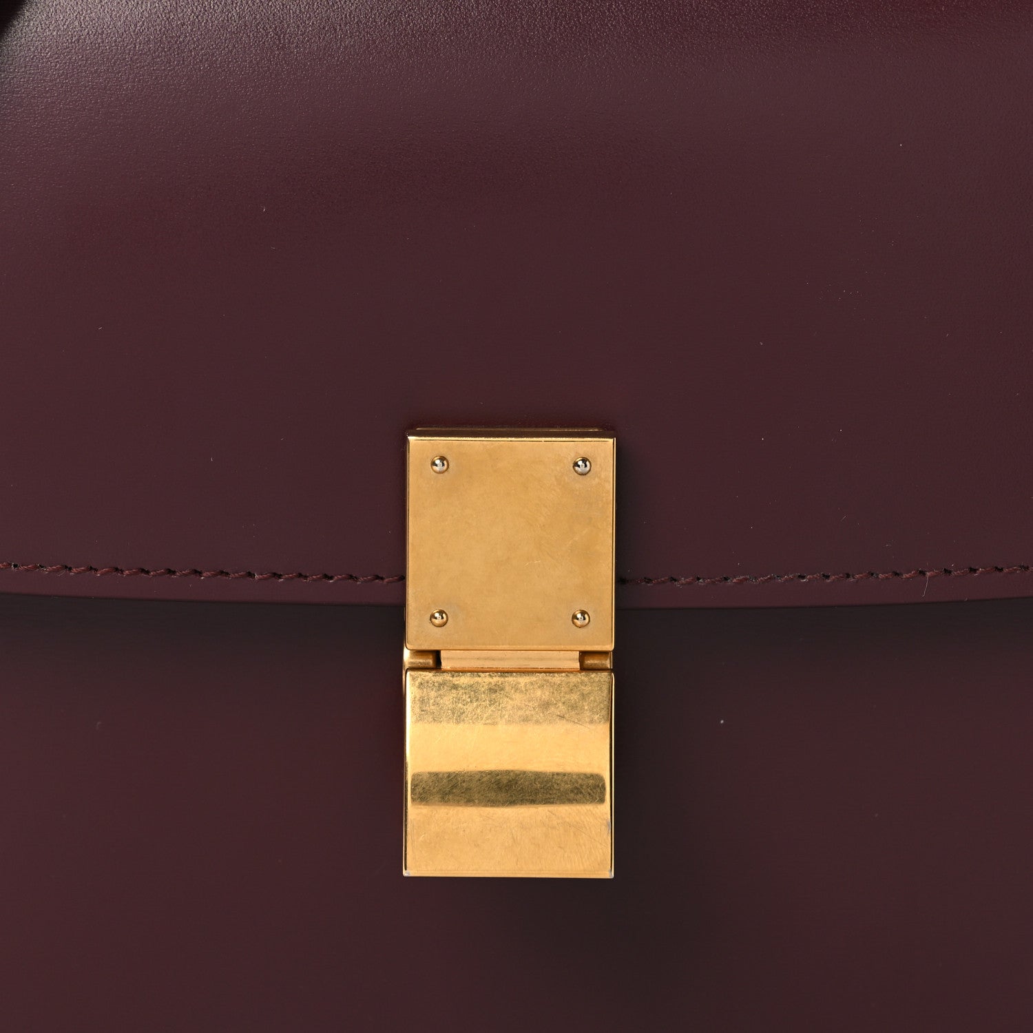 Box Calfskin Teen Classic Box Flap Bag Burgundy