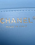 Lambskin Quilted Mini Rectangular Flap Light Blue
