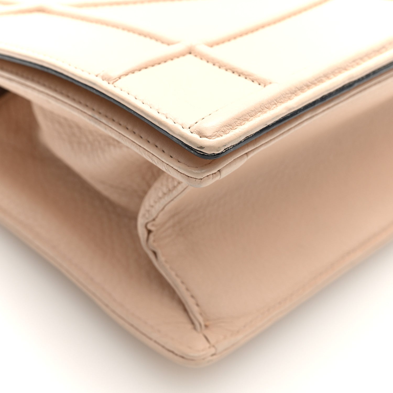 Grained Calfskin Medium D1ORama Flap Bag Nude