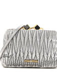 Metallic Matelasse Lux Mini Crossbody Tote Cromo
