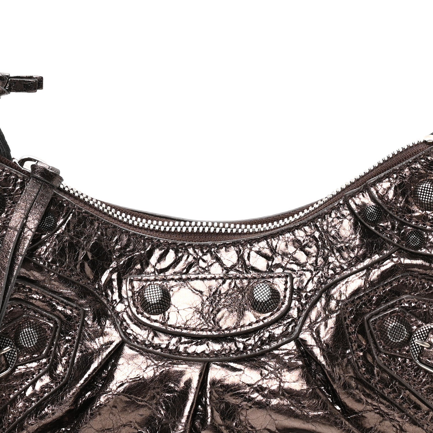 Metallic Agneau Arena Le Cagole Shoulder Bag XS Dark Bronze