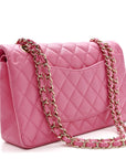 Caviar Quilted Medium Double Flap Pink
