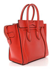 Drummed Calfskin Micro Luggage Vermillion