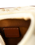 Canvas Calfskin Mini Ava Triomphe Shoulder Bag White