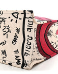 Canvas Embroidered Medium D1ORamour Graffiti Book Tote Latte Multicolor