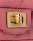 Aged Calfskin Quilted 2.55 Reissue Flap Belt Bag Pink