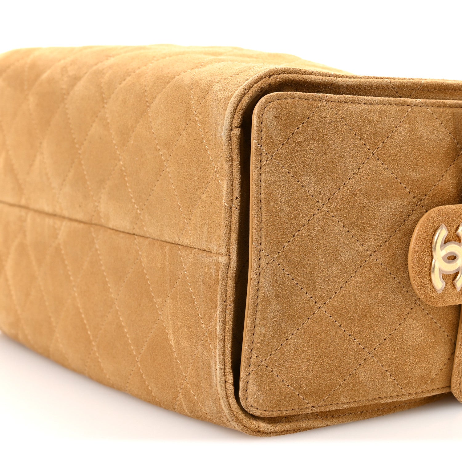 Suede Quilted Small CHNL 25 Handbag Beige