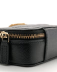 Caviar Quilted Mini Boy Clutch With Chain Black