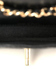 Lambskin Quilted Trendy CC Card Holder On Chain Black