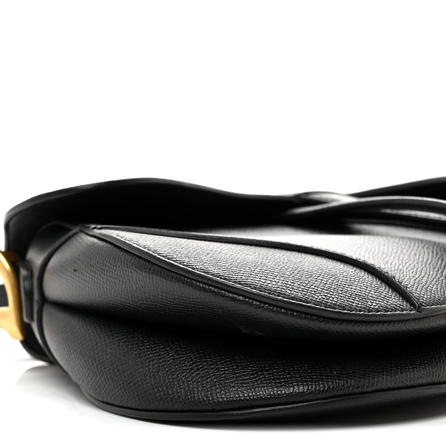 Grained Calfskin Saddle Bag Black