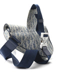 Denim Jacquard Oblique Kasuri Mens Saddle Bag Kasuri Blue White