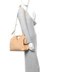 Calfskin Medium The Point Triangle Bag Almond