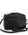 Calfskin Matelasse Monogram Lou Camera Bag Black