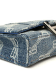 Denim BB Monogram Hourglass Chain Bag Blue