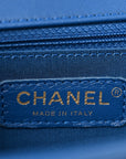Lambskin Chevron Quilted New Medium Boy Flap Blue