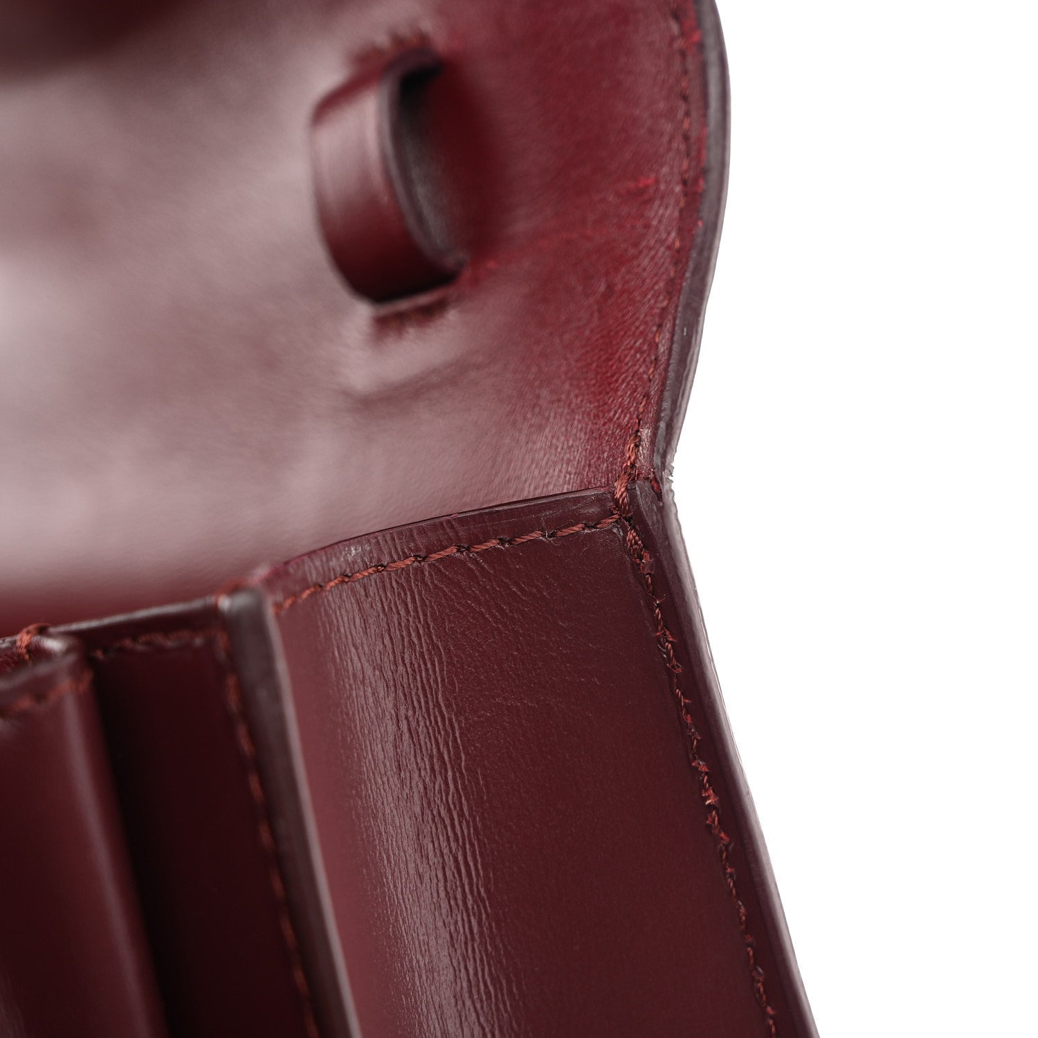 Box Calfskin Teen Classic Box Flap Bag Burgundy
