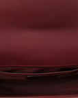 Velvet Tweed Quilted Medium Boy Flap Burgundy
