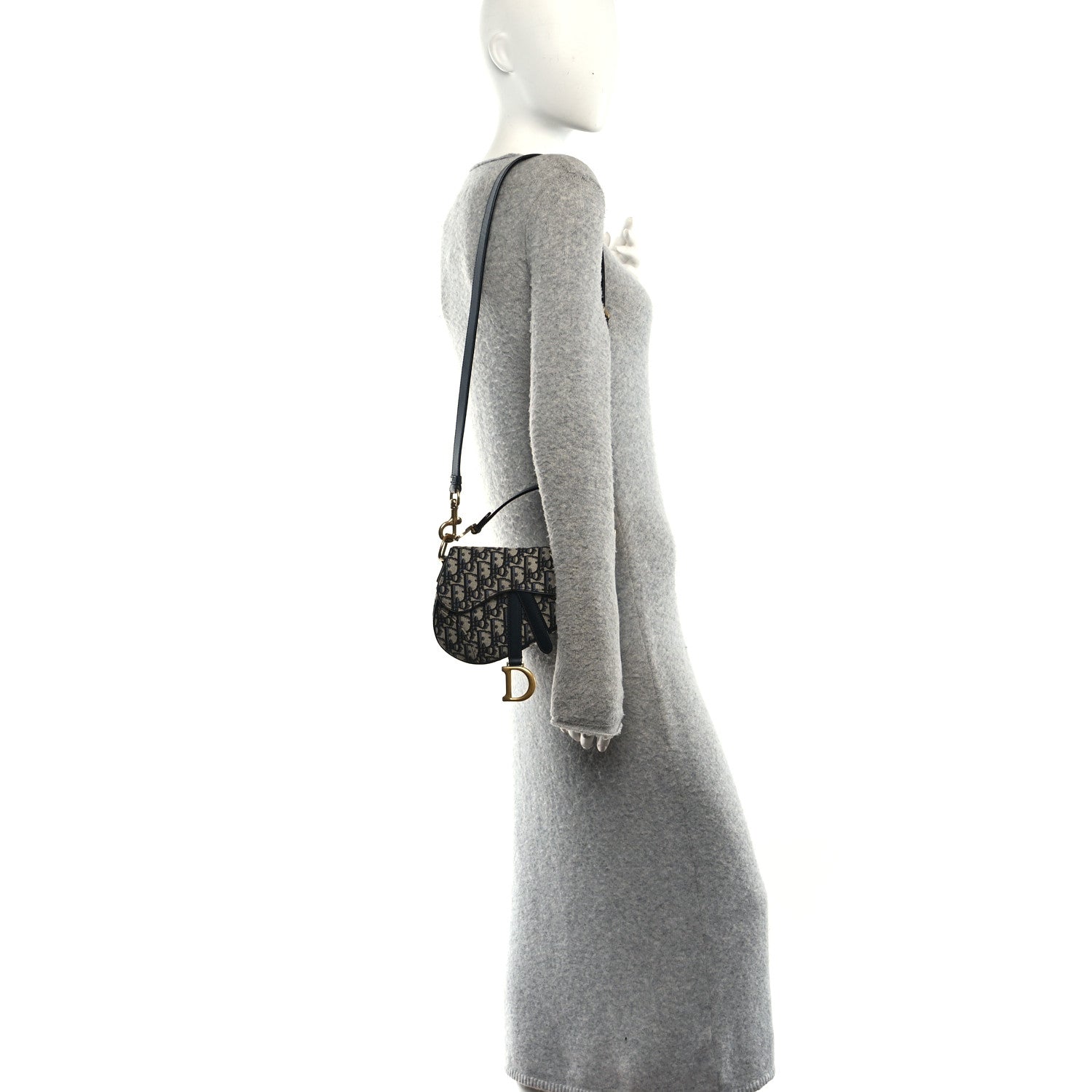 Oblique Mini Saddle Bag With Strap Blue