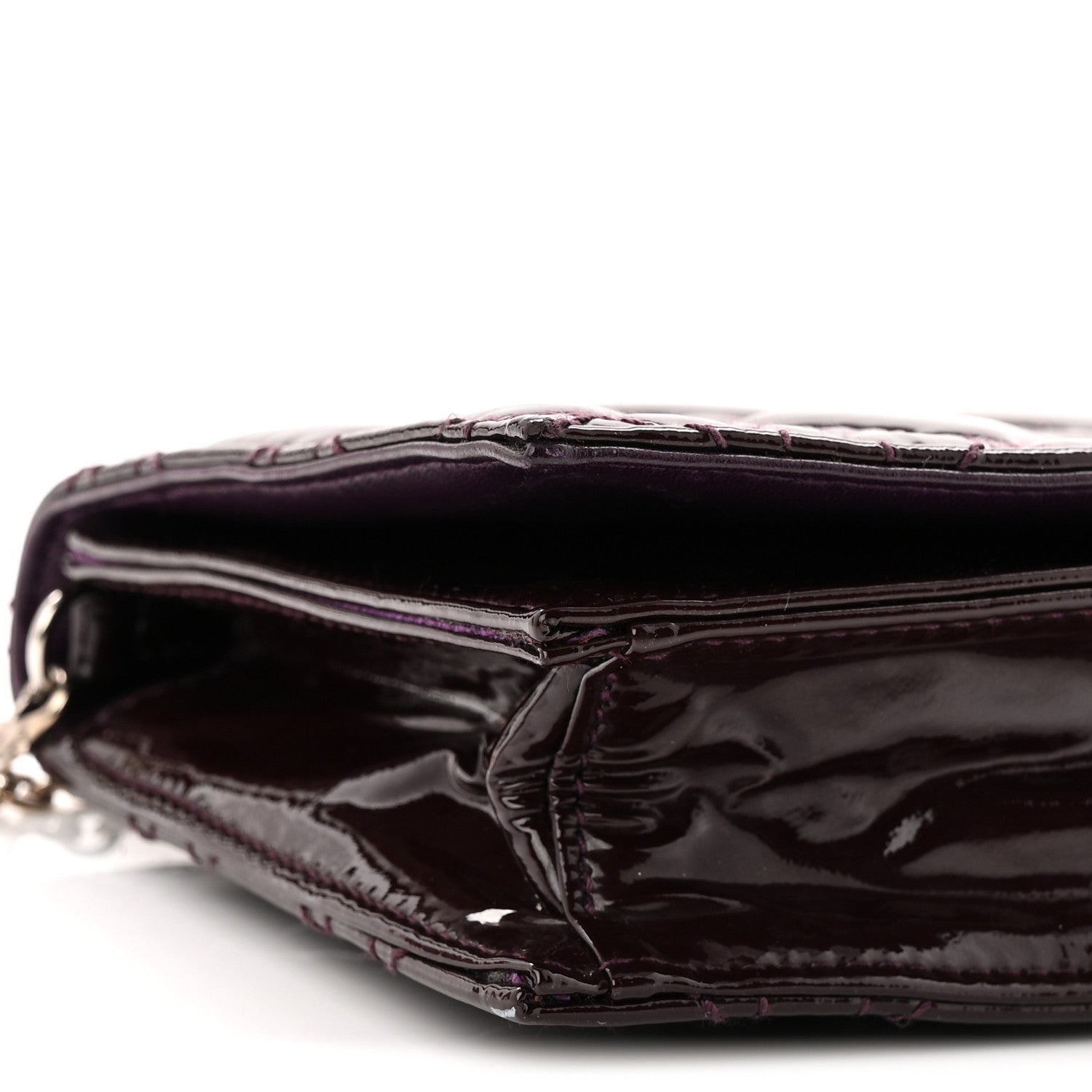 Patent Cannage Lady D1OR Chain Wallet Purple