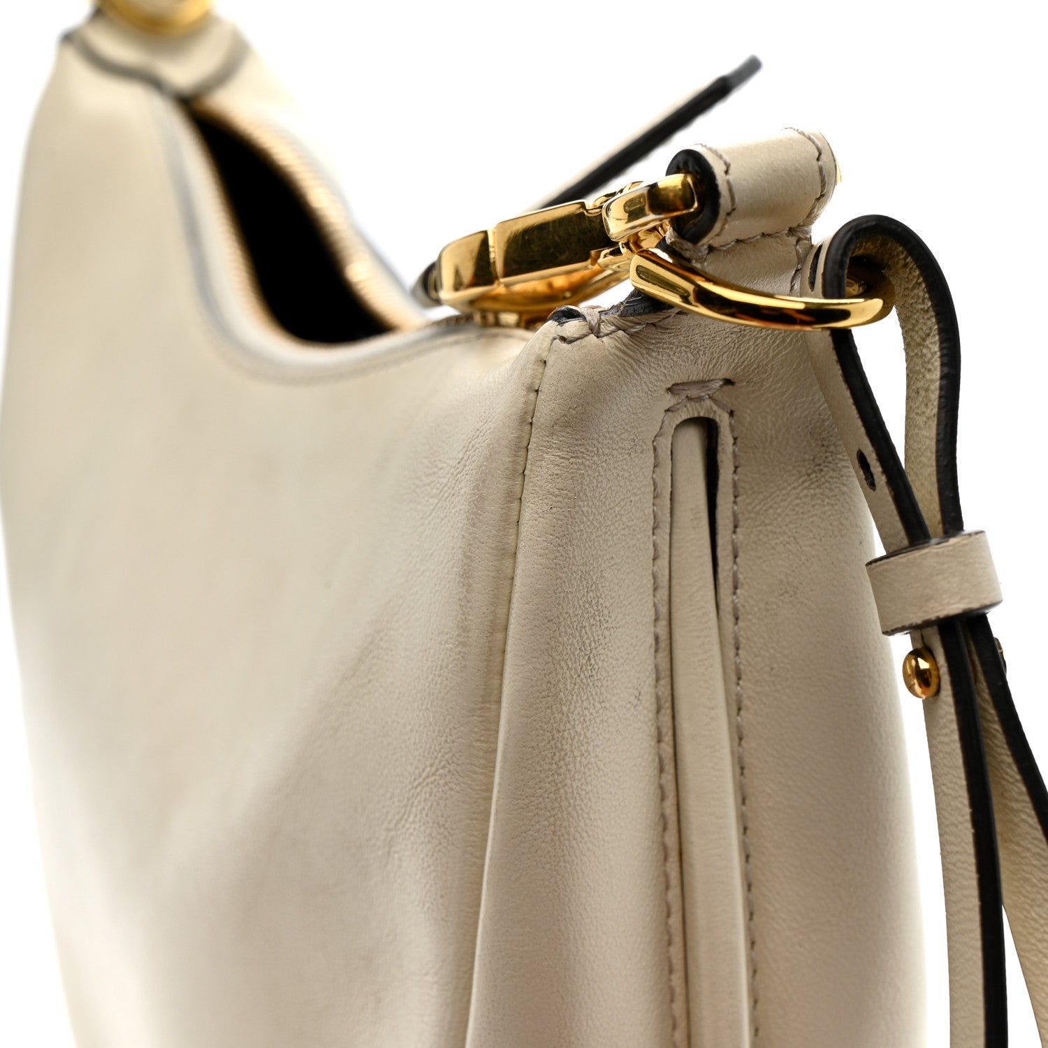 Vitello Grace Matte Mini FNDIgraphy Hobo Bag White Ice
