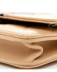 Lambskin Quilted Wallet On Chain WOC Beige Black