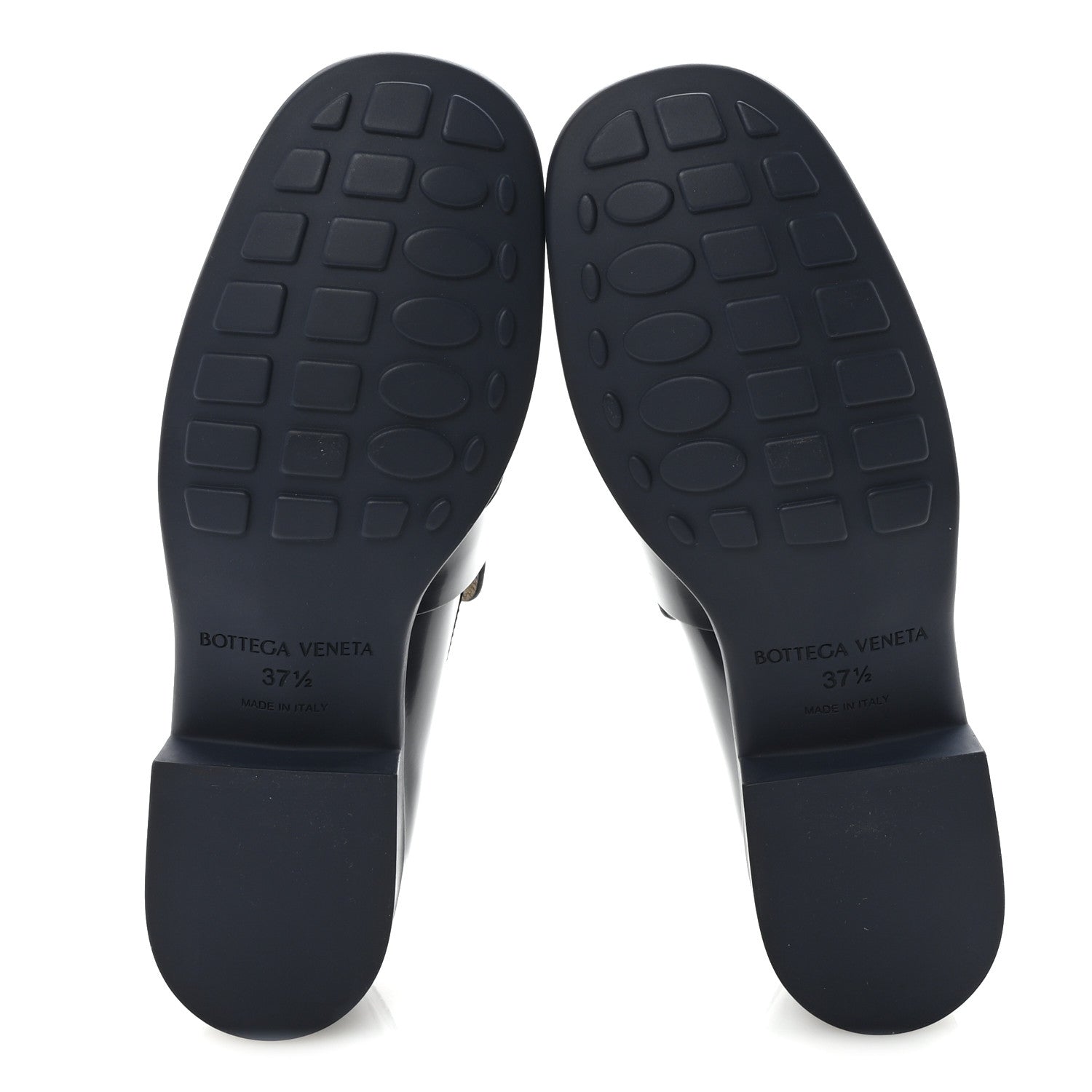 Glossy Calfskin Monsieur Loafers 37.5 Navy Blue