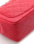 Lambskin Quilted Mini Square Flap Dark Pink