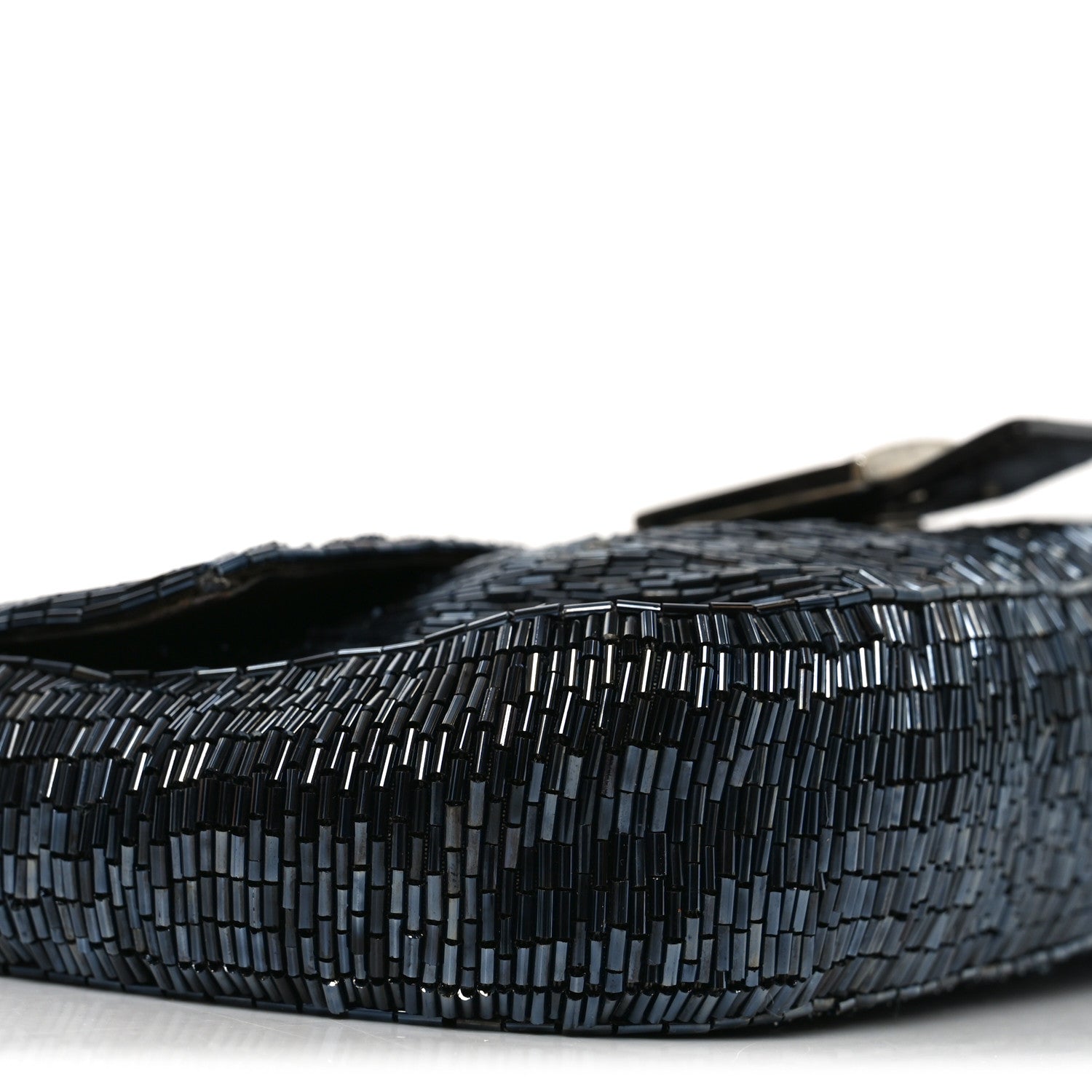 Satin Beaded Baguette Blue Brown