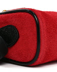 Suede Patent Web Mini Ophidia Shoulder Bag Hibiscus Red Black