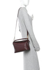 Calfskin Small Puzzle Edge Bag Burgundy
