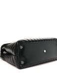Calfskin Y Quilted Monogram Large Loulou Chain Satchel Black