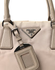 Nylon Saffiano Bi-Color Tote Grey